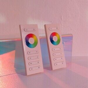 Lot of 2 RGB LED Touch Color Wheel Remote Controls White R G B Dimmer